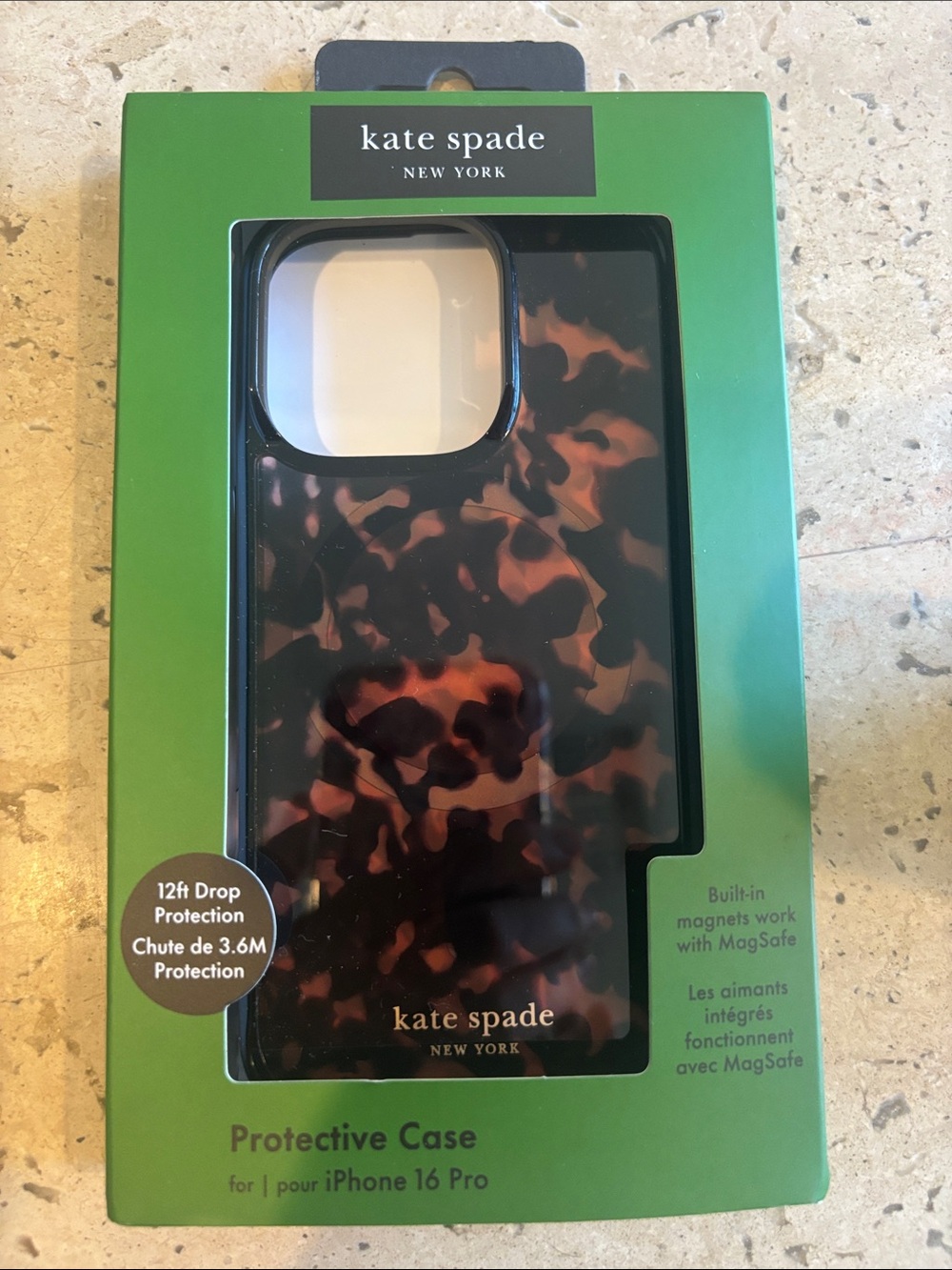 kate spade Tortoise Pattern MagSafe Phone Case - Brown & Black